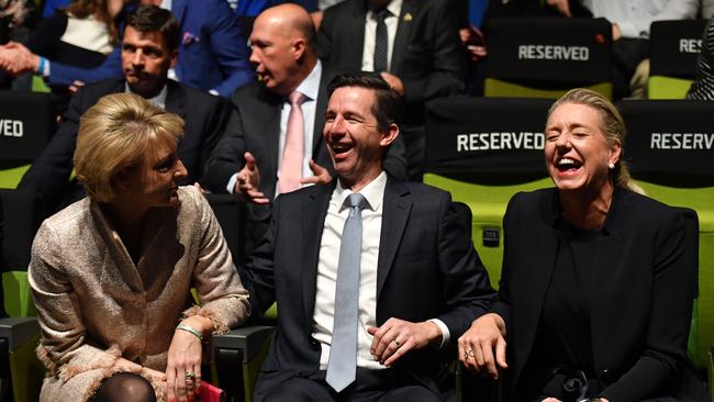 Minister for Small Business Michaelia Cash, Minister for Trade Simon Birmingham and Minister for Sport Bridget McKenzie in the audience.