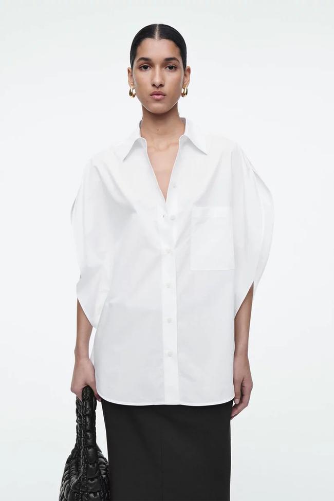 CosRounded Short Sleeve ShirtGetting a button-up for the office is non-negotiable, so why not have fun with it? This chic yet playful design from Cos is sure to be comfortable, a crowd-pleaser, and perfect to wear to work in the summer.Type: Shirt | Material: 100 per cent cotton | Colour: White | Delivery: Free over $75Shop now for $125
