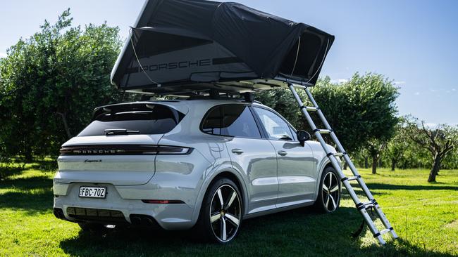 Cayenne customers can order a roof-top tent for their car.