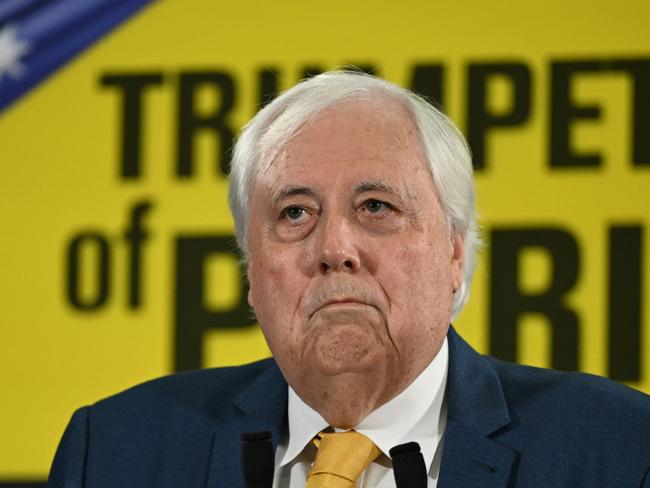 SUNSHINE COAST, AUSTRALIA - APRIL 19:  Australian businessman Clive Palmer speaks at a press conference after the federal election campaign launch of the 'Trumpet of  Patriots' party on April 19, 2025 on the Sunshine Coast, Australia. Australian businessman and former member of parliament, Clive Palmer is intending to contest the 2025 federal election with his Trumpet of Patriots party. (Photo by Dan Peled/Getty Images)