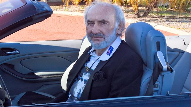 Jerzy Dyczynski, Ms Dyczynski’s father, riving his daughter's beloved BMW after it was finally brought from Amsterdam to Perth. Picture: AAP