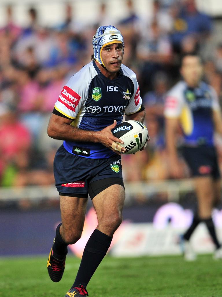 2013: North Queensland held its collective breath as Thurston pondered his next career move, with the Penrith Panthers offering Thurston big bucks to play at the foot of the Blue Mountains.<br/>But Thurston turned down the offer and re-signed with North Queensland, inking a four-year deal that was the richest in rugby league history.<br/>Leading the Cowboys into the finals on the back of a six-game winning streak, the Cowboys were again undone by a refeering blunder in week one of finals when Cronulla scored their opening try from a seven-tackle set.<br/>The Sharks won the game 20-18, and Thurston was furious during post-game interviews, claiming a conspiracy in the NRL of wanting an all Sydney decider.