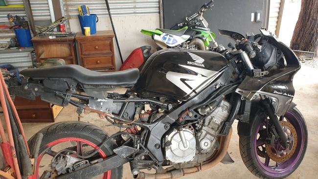 Motorbikes found at the Virginia property. Picture: SAPOL