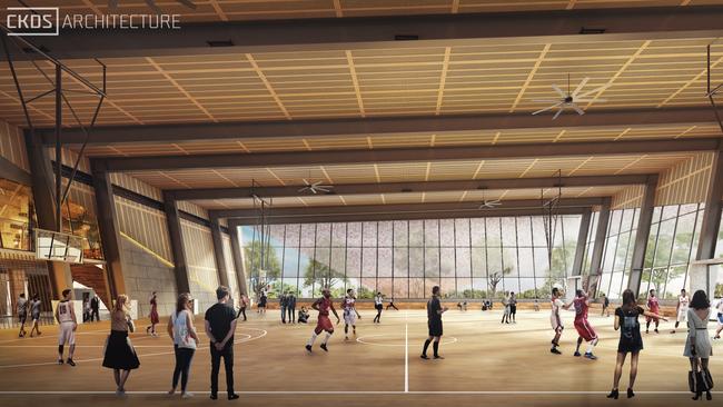 Artist's impression of the $11m "stage two" development of the Central Coast Regional Sporting and Recreation Complex at Tuggerah which will feature a six-court multi-use indoor sports facility. Picture: supplied