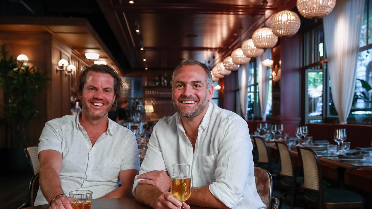 Owners of Applejack Hospitality Hamish Watts and Ben Carroll at Bopp &amp; Tone, Sydney. Picture: Justin Lloyd