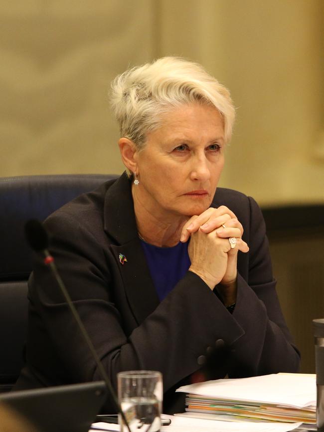 Kerryn Phelps at the Town Hall council meeting last night where she handed in her resignation from Clover Moore’s independent party.