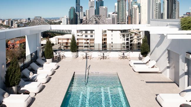 The pool area at Brisbane's Hotel X