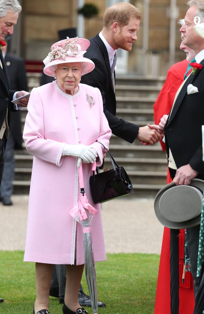 Prince Harry on said royal duties with her Majesty Queen Elizabeth (aka Gan Gan). Picture: Yui Mok/WPA Pool/Getty Images