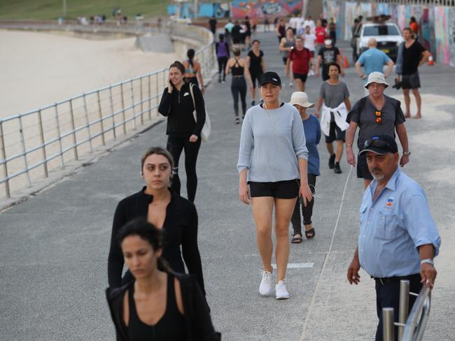 Waverly Council rangers patrolled the Bondi Beach boardwalk today Picture Rohan Kelly