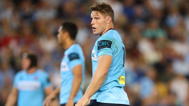 Waratahs captain Michael Hooper will have to miss two Super Rugby matches under the Wallabies rotation policy. Picture: Getty Imges 