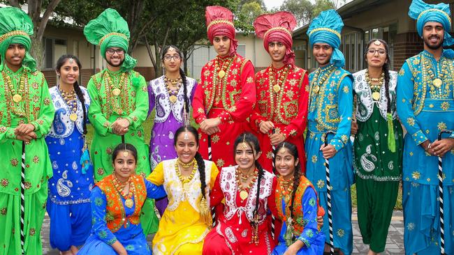 Students in Punjabi costumes.