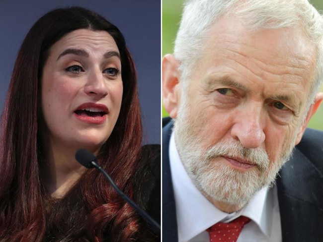 Luciana Berger, left, and Jeremy Corbyn, right. Pictures AFP