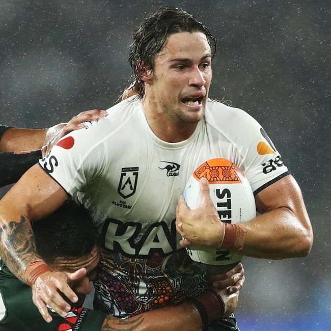 Nicho Hynes of the Indigenous All Stars joins the Sharks this season after a breakout year at the Storm. Photo: Mark Metcalfe/Getty Images