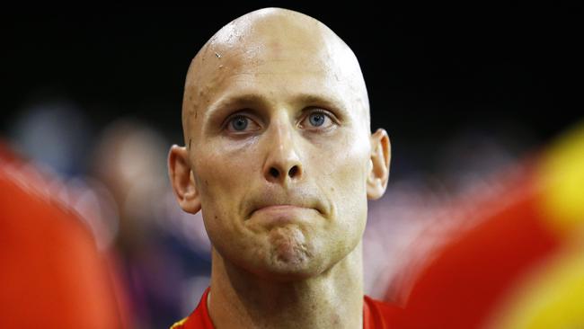 A dejected Gary Ablett looks on during the Suns’ recent defeat against Melbourne.