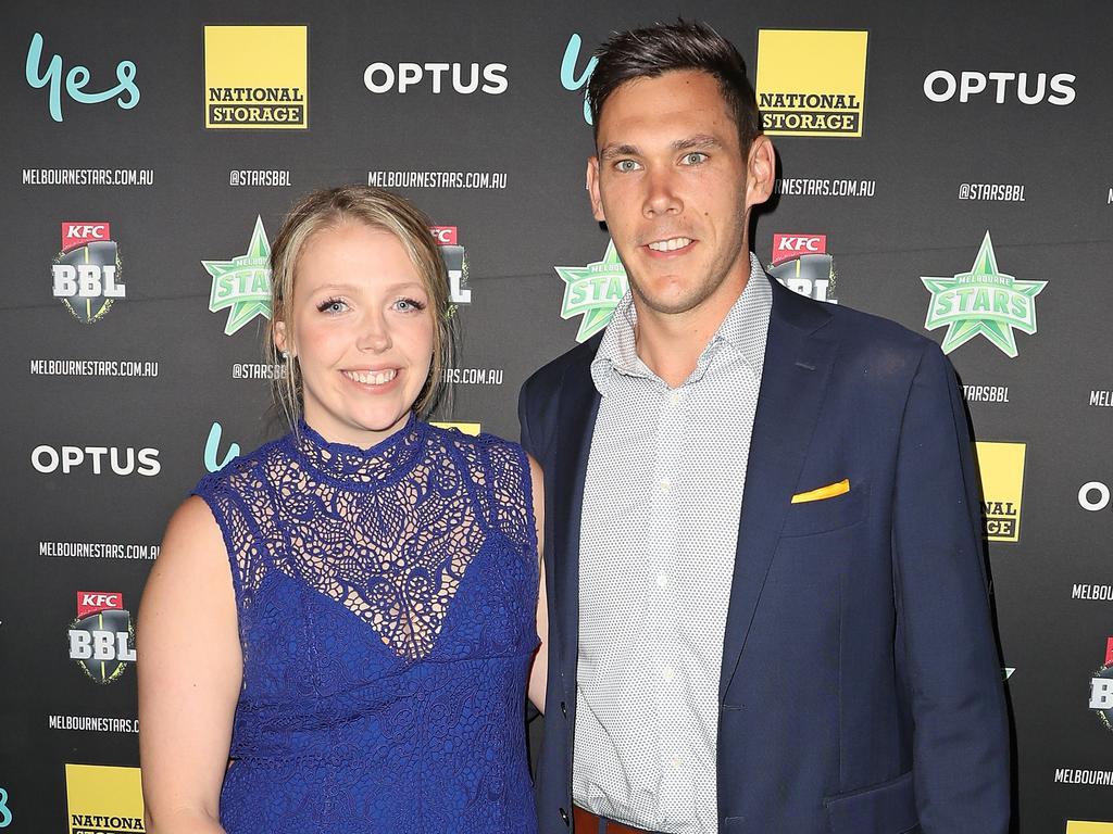 Scott Boland and his wife, Daphne. Picture: Scott Barbour – CA/Cricket Australia via Getty Images/Getty Images