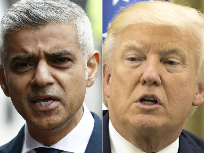 US President Donald Trump has renewed his criticism of London Mayor Sadiq Khan. Picture: AFP