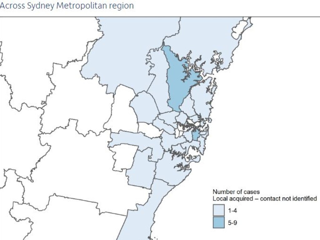 Cluster map cluster map. Picture: NSW Health