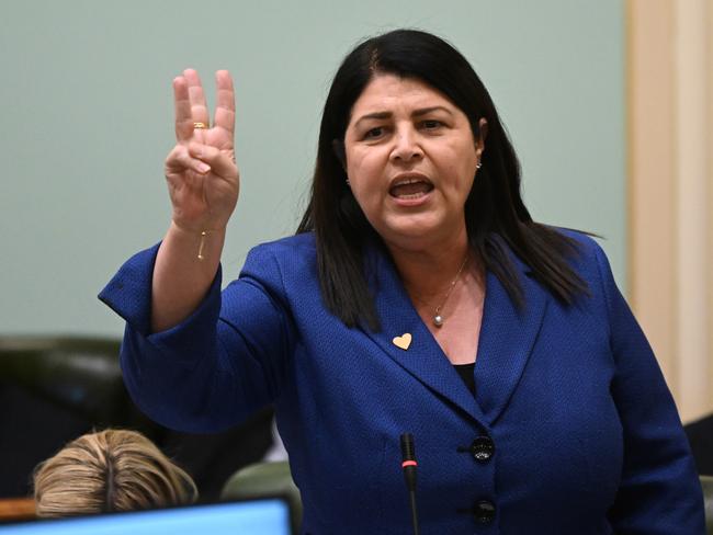 BRISBANE, AUSTRALIA - NewsWire Photos - MAY 24, 2023. Queensland Education Minister Grace Grace speaks during Question Time at Parliament House in Brisbane.Picture: Dan Peled / NCA NewsWire