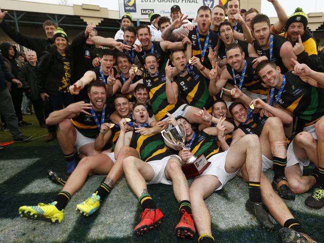 MPNFL Division 1 grand final: Sorrento v Dromana. Celebrations. Picture: Valeriu Campan