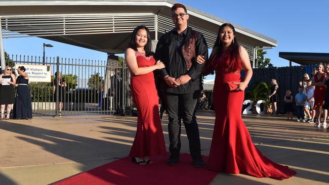 Mitchelle Perito, Thomas Cluney and Beata Perito at the Mackay Northern Beaches State High School formal, on Saturday October 17. Picture: Zizi Averill