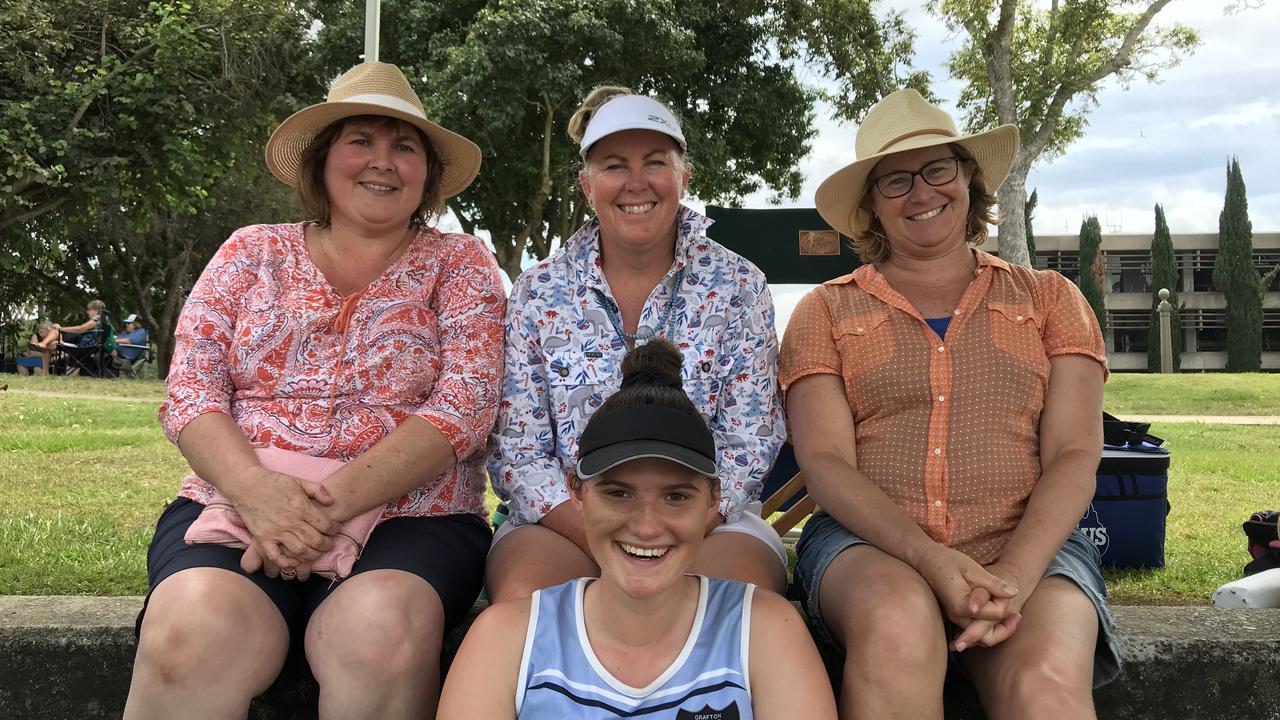 Elanah Dunston, Karyn Dunston, Melissa Wearing and Taree Brearley at the 2020 Grafton Rowing Club Regatta.