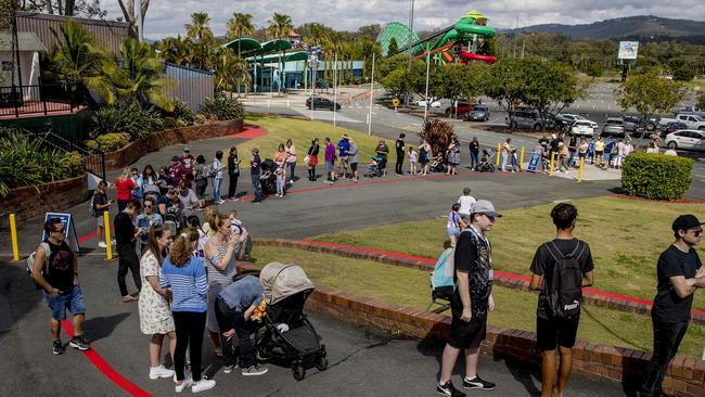 People lining up before the gates opened. Picture: Jerad Williams