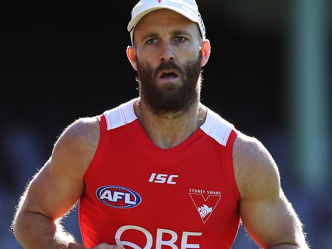 Jarrad McVeigh during a fitness test Swans training at the SCG. Picture. Phil Hillyard