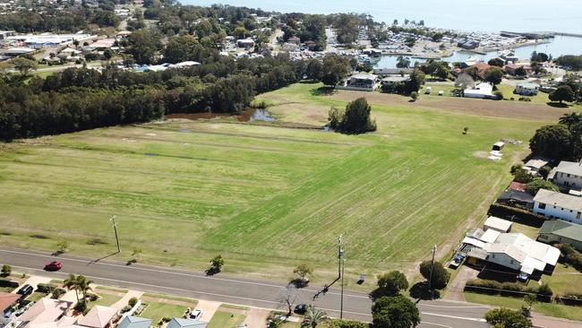 The former Moores farm land before development of the car park.