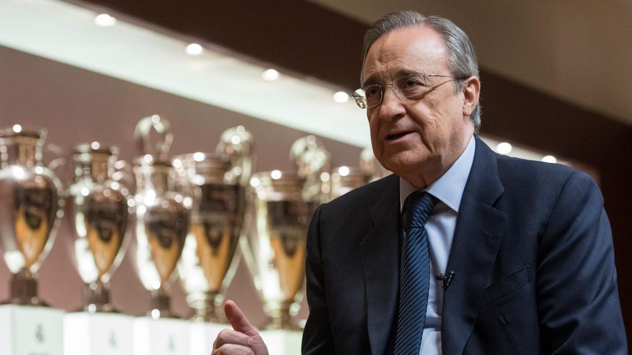 Florentino Perez gave a bizarre interview claiming the Super League wasn’t dead. (AFP PHOTO / JAVIER SORIANO)