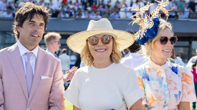 Nacho Figueras, Katie Page and Zara Tindall at the Magic Millions raceday. Picture by Luke Marsden.