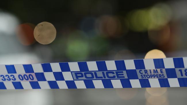 MELBOURNE, AUSTRALIA - NOVEMBER 09: A general view of Police tape on November 09, 2018 in Melbourne, Australia. A man has been shot by police after setting his car on fire and stabbing several people in Bourke St mall in Melbourne's CBD this afternoon. The man was arrested at the scene and has been taken to hospital under police guard in a critical condition. (Photo by Robert Cianflone/Getty Images)