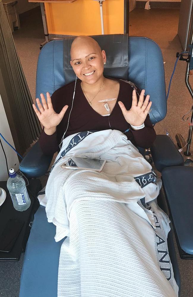 Sofi Leota undergoing her tenth chemotherapy round in September 2018. Source: Instagram