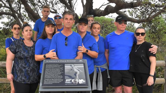 A memorial plaque is unveiled to commemorate the 50th anniversary of the disappearance of Cheryl Grimmer. Picture: Simon Bullard