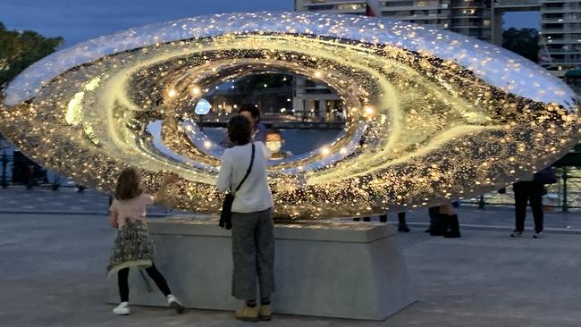 Lindy Lee's sculpture outside the Museum of Contemporary Art in Sydney, called Secret World of a Starlight Ember.