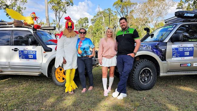 Townsville couple Kerry and Wayne Dean-Stuy of ‘The Chicken Run’ fame are competing in the Great Endeavour Rally 4WD fundraiser for a fifth-successive year. They will be joined by mates and first-timers Ben and Tennille Sunderland, also known as ‘BenTenn’. Founded in 1988, the Great Endeavour Rally has been raising money and awareness for 35 years. More than $600,000 was raised in 2022, a record for a second consecutive year. Picture: Supplied