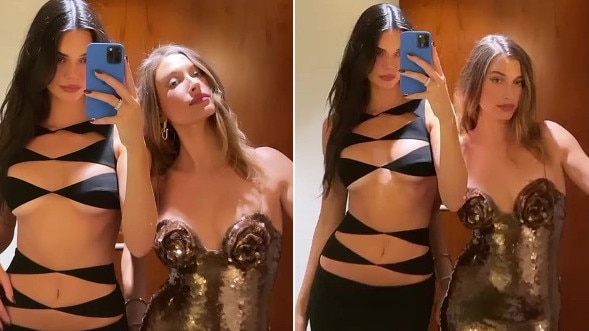 Kendall Jenner chose an extremely daring dress for the nuptials – now fans are criticising her outfit choice. Picture: Instagram