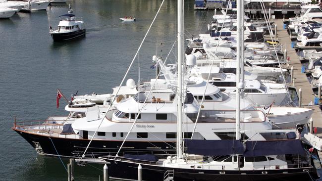 Superyachts at the Spit.