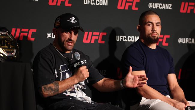 Alex Volkanovski and Robert Whitaker. Picture: Getty Images