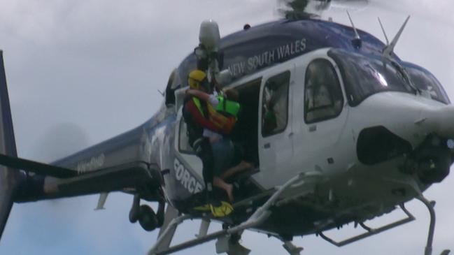 Two men and two teenagers were rescued from the water and taken to Nepean Hospital for observation and treatment of minor injuries. Picture: TNV