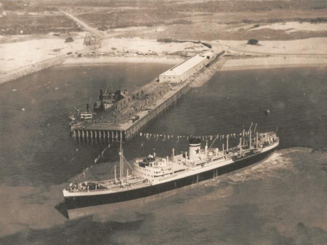 The Sydney Star arrives at the Mackay Outer Harbour as part of the official opening celebrations. Picture: Mackay Historical Society