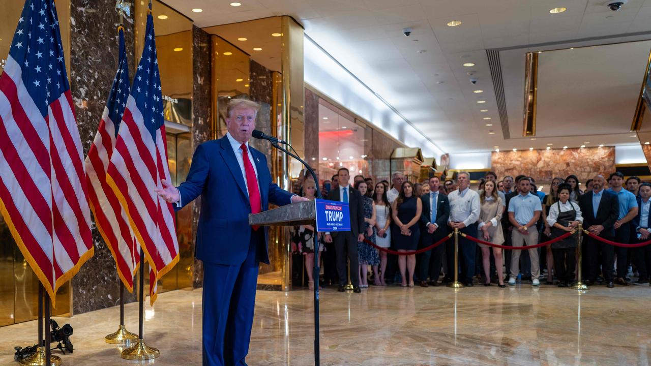 Donald Trump speaking at Trump Tower following the guilty verdict in his hush money trial. Picture: Spencer Platt / Getty Images via AFP