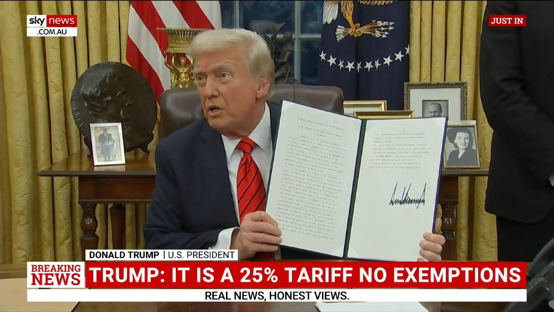 Donald Trump signs executive orders imposing 25 per cent tariffs on steel and aluminium