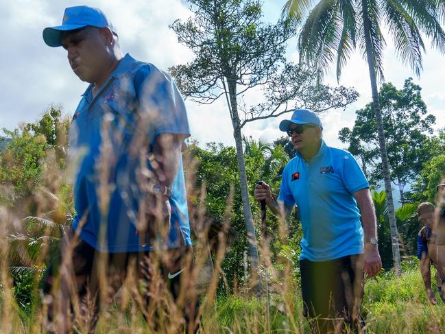 Australia's Prime Minister Anthony Albanese and Papua New Guinea Prime Minister James Marape  walk along the Kokoda Track at Kokoda Village in Papua New Guinea on April 23, 2024. Picture: PMO