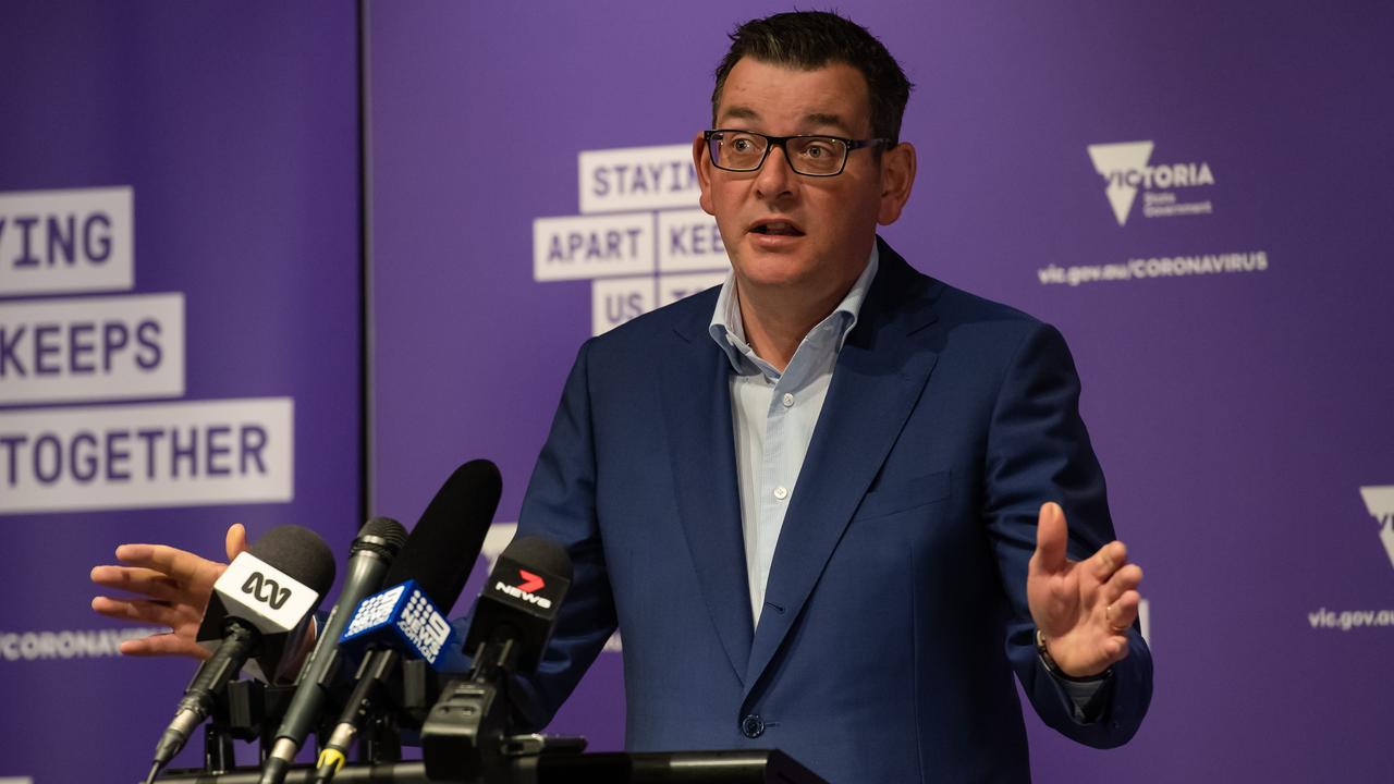 Premier Daniel Andrews said a possible second wave would be “catastrophic” to the Victorian economy. Picture: Jason Edwards