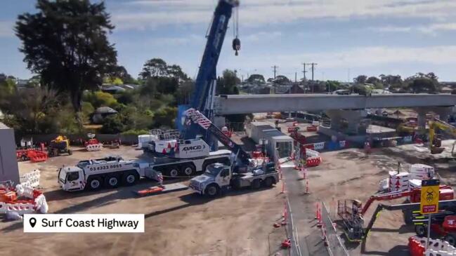 Surf Coast Highway bridge installation