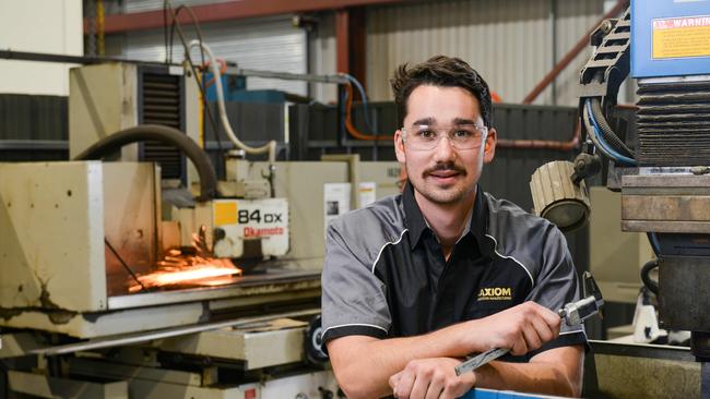 Axiom 2nd year machinist apprentice Brinn Stanitzki. Picture: NCA NewsWire / Brenton Edwards