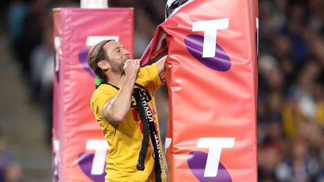 McLinden invaded the pitch at the grand final last year. Picture: Cameron Spencer/Getty Images