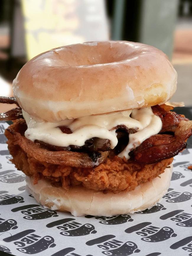 Natural Born Grillers celebrated the opening of Mount Gambier's Krispy Kreme factory with Krispy Dreme. Picture: Natural Born Grillers