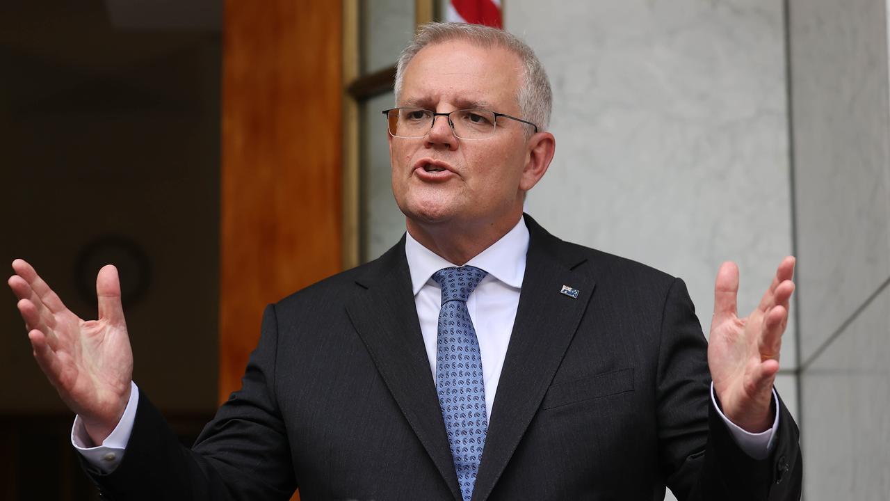 Prime Minister Scott Morrison’s office said they first heard about the phone call when Ms Tame revealed it at the National Press Club. Picture: NCA NewsWire / Gary Ramage