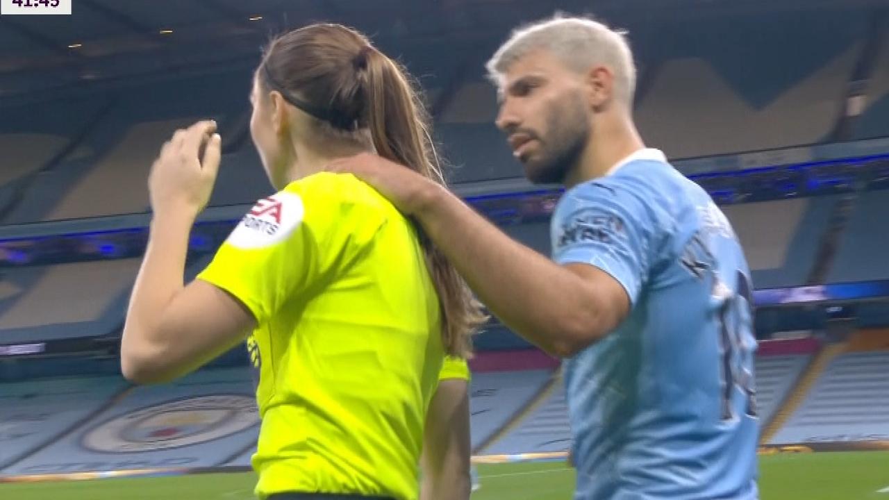 Sergio Aguero escaped punishment for touching Sian Massey.